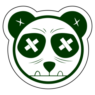 Tough Panda Sticker (Dark Green)